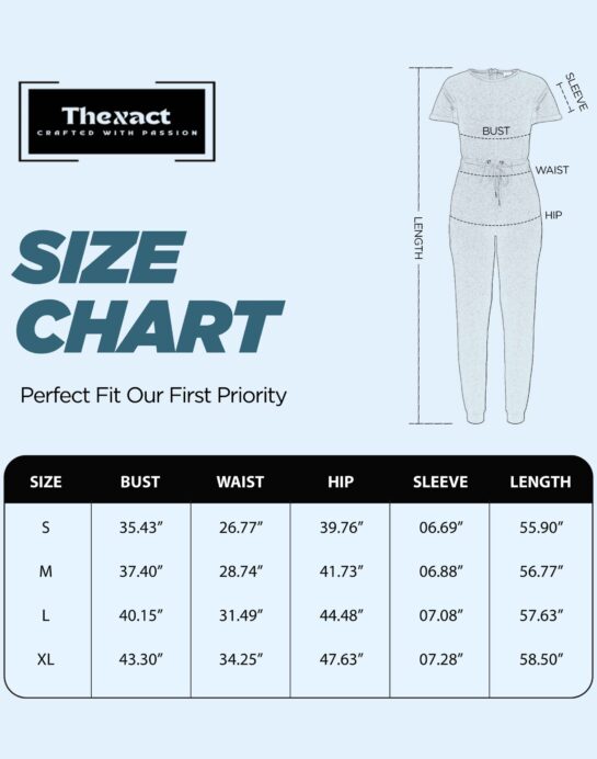 Thexact Women's Casual Short Sleeve Jumpsuit Stretchy Sweat Jumper with Zip Back and Ribbed Cuffs - Image 2