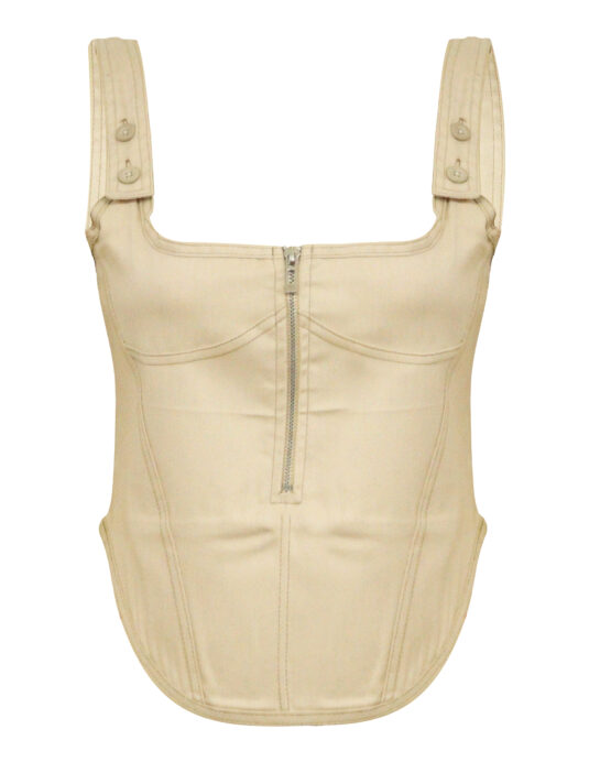 Thexact Women's Twill Corset Waist Trainer with Zipper for Shaping, Support, and Everyday Slim Fit - Image 7
