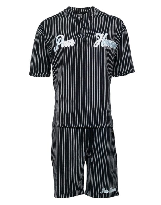 Thexact Men’s Casual Fleece Set with Stylish Line Printed Co-ord Shirt & Shorts for Streetwear Vibes - Image 8