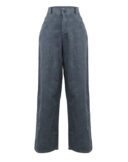 Thexact Womens Twill Wide Leg Joggers High Waist Relaxed Fit Comfy Everyday Pants - Image 3