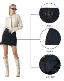 Thexact Womens Black Twill Mini Skirt Low Rise Buckle Detail Casual Streetwear Skirt - Image 3