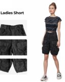 TheXact Womens Washed Black Cargo Shorts with Multi Pockets Stylish Relaxed Fit for Daily Wear - Image 5