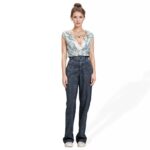 Thexact Womens Twill Wide Leg Joggers High Waist Relaxed Fit Comfy Everyday Pants
